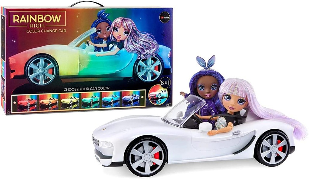 Carro Cambia Color Rainbow High 8 en 1 6a+ (No Incluye las muñecas)