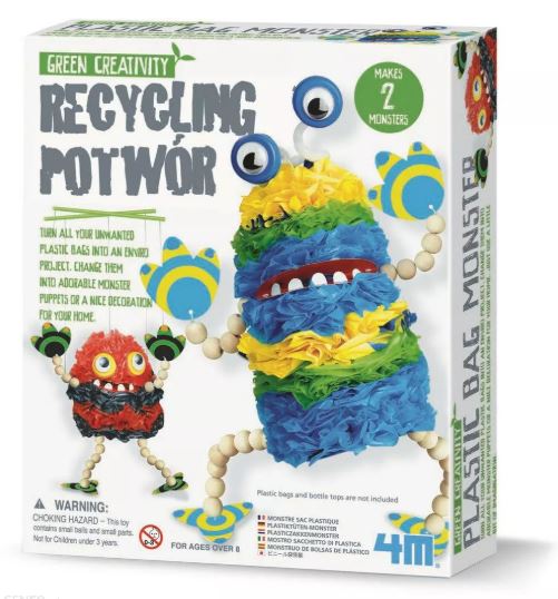 Crea Tu Monstruo de Bolsa de Plástico Creación Verde