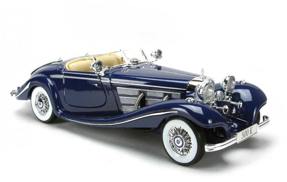 Carro 1:18 1936 MercedesBenz 500 K Typ Specialroadster Gris 8a+