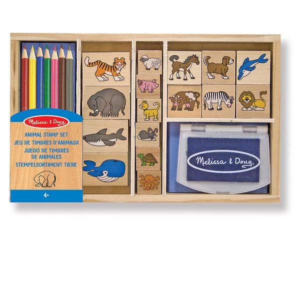Set de Juego Sellos de Animales en Madera 4a+