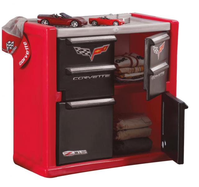 Comoda Corvette color Rojo.