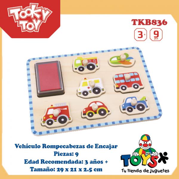 Vehículo Rompecabezas de Encajar 9pcs 3a+