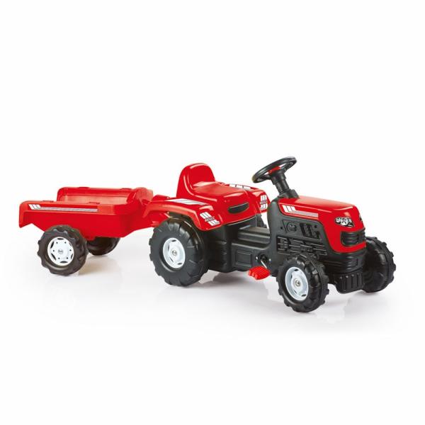 Tractor Rojo de Pedal con Vagón  3a+