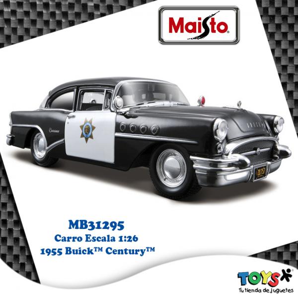 Carro Patrulla Buick® Century Negro 1955 Esc:1:26 3a+(312956)
