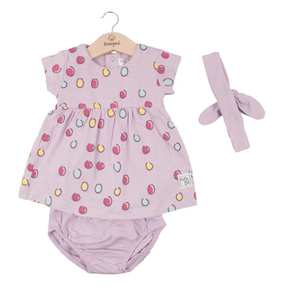 Vestido con  Braga + Cinta color Malva 9m (615908)