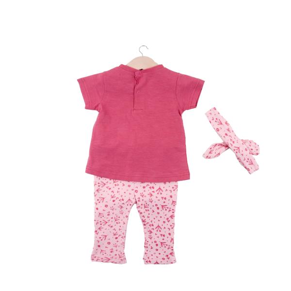 Conjunto de 2 Piezas + Cinta Blusa C/ Licra Color Frambuesa 6m (635371)