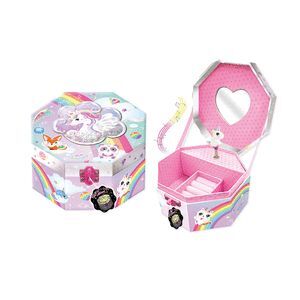 Joyero Musical Hexagonal Unicornio Brilla en la Oscuridad  5a+