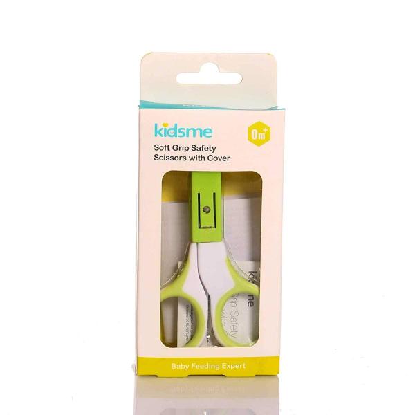Baby Basics Tijeras de Seguridad Agarre Sueve con Funda Verde