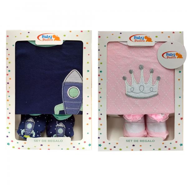 Baby Basics Conjunto Mameluco y Medias Caja de Regalo 012m