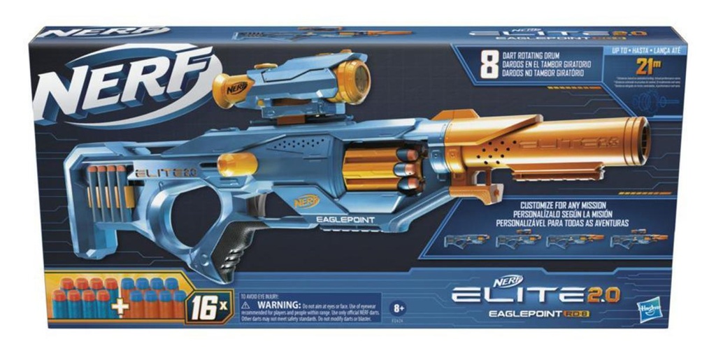 Lanzador Nerf Elite 2.0 Eaglepoint RD8 8a+