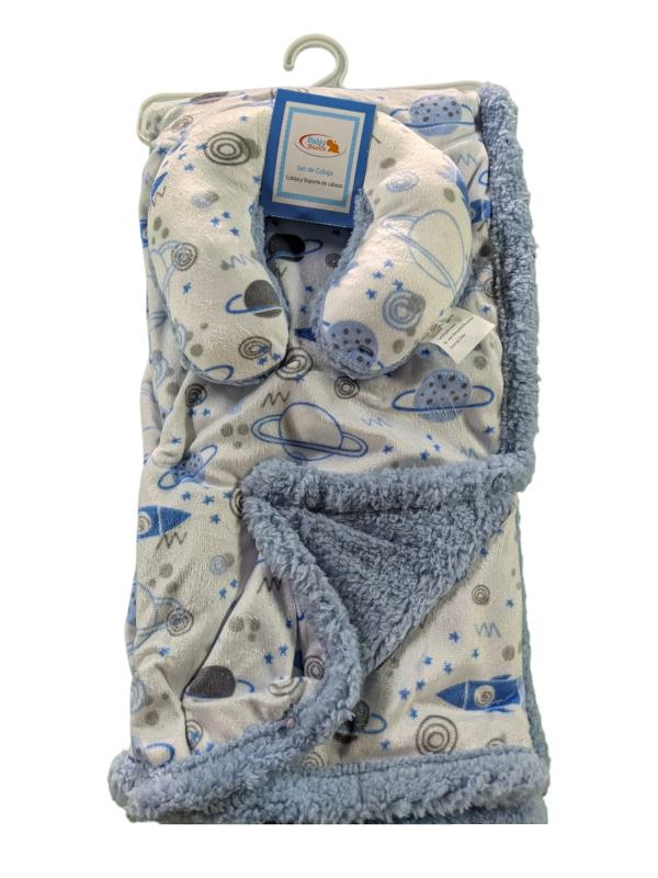Baby Basics Cobija y Soporte de Cabeza Estampado Planetas.