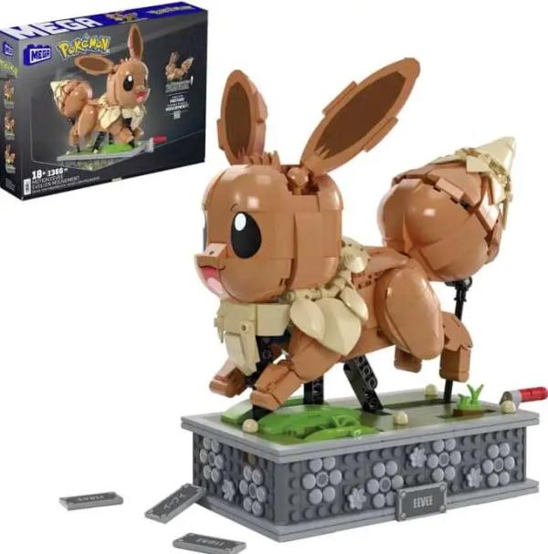 Mega Block Pokémon Eevee con movimiento 1366Pzs 18a+