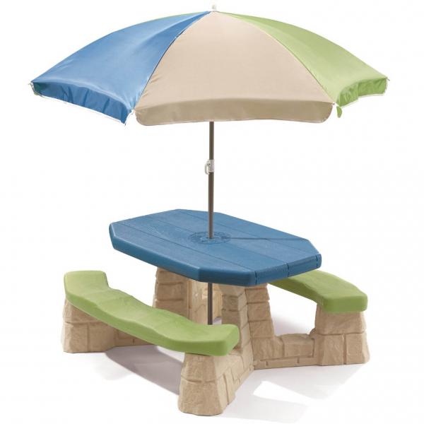 Mesa de Picnic con Sombrilla (Azul) 3a+