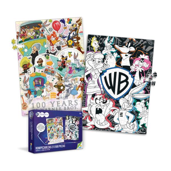 Rompecabezas Warner Bros 100 Años de Celebración 2 X 500pzs 14a+