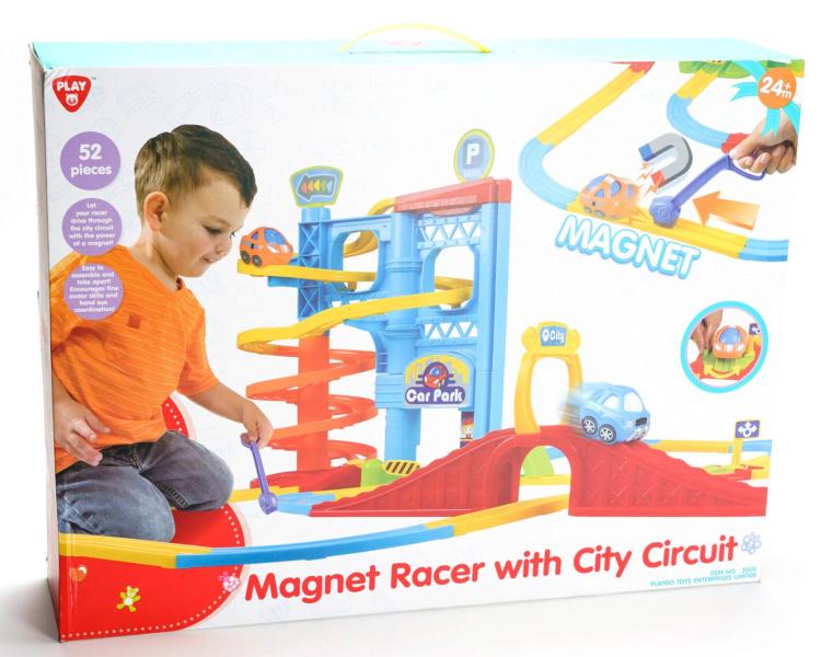 Carro de Carreras Magnético c/Circuito de la Cuidad 24m+