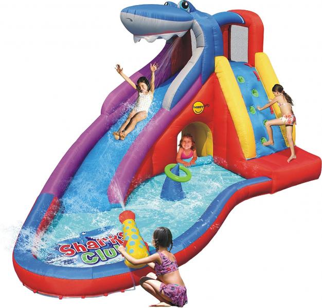 Trepador Inflable C/Tobogán Agua Tiburon 4.5x3.2x2.4m 3-10a 4P