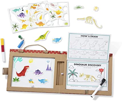 Pizarra de Viaje Magnética Crea y Dibuja Dinosaurios 62pzs 3a+