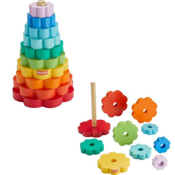 Fisher Price / Piramide de Madera para Apilar 18m+
