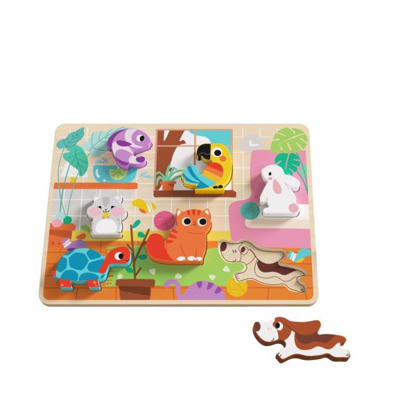 Rompecabezas de Encajar de Mascotas 12m+