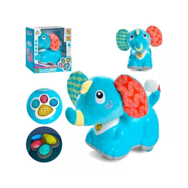 Mascota interactiva de Elefante para Bebes con luces y sonidos 3a+