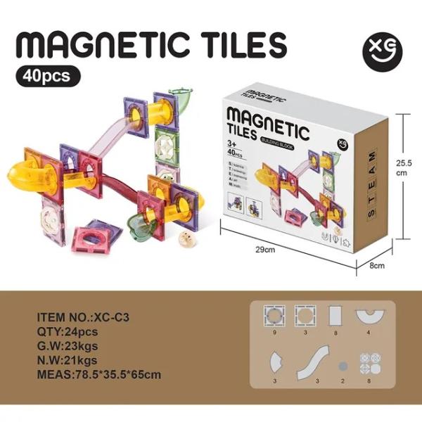 Bloques Magnéticos de Construcción 40 pzs 3a+ (451093)