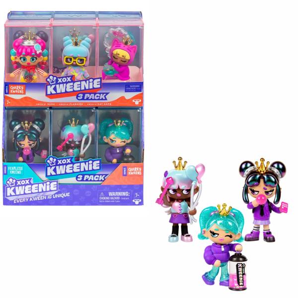Figuras XOX Kweenies Animadas Kweenie Set de 3 Displ/4 Surt2 7a+