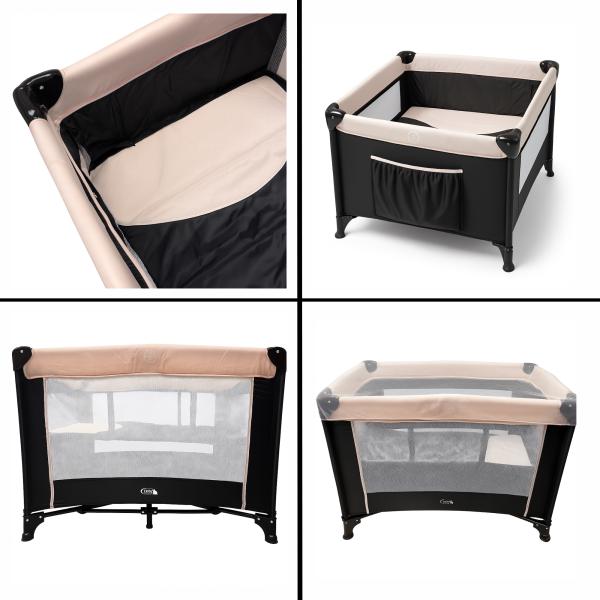 Encierro Corral Fly Negro con Rosado y Mosquitero 0-36m