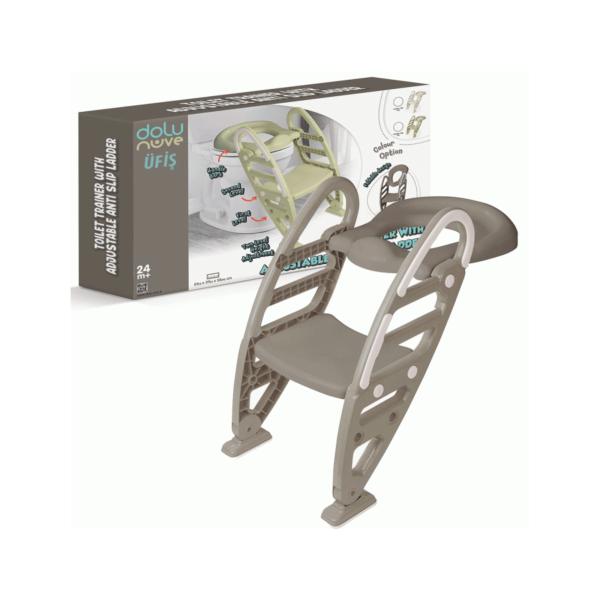 Inodoro Entrenador con Escalera Ajustable Antineslizante Café 24m+