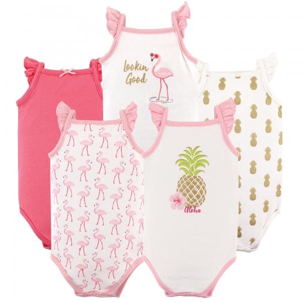 Mameluco Manga Corta Set de 5 Piña 0-3m