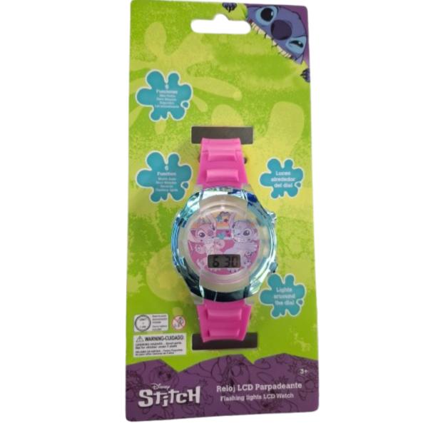Reloj Digital LCD con Luz Parpadeante Disney Stitch 3a+