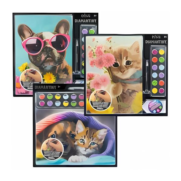 Set de Arte de Pintar con Cristales Plastios 3D Surt/3 8a+ (96105-107-112)