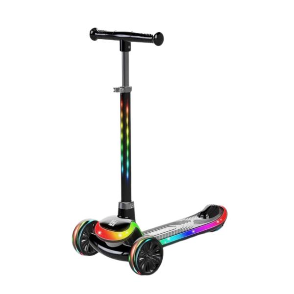 Scooter Firefly Negro Ajustable de 3 Ruedas Firefly con Luz 3a+ 50kg Max (200958)