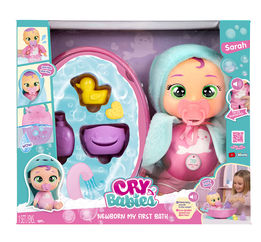 Muñeca Cry Babies Mi Primer Baño 18m+