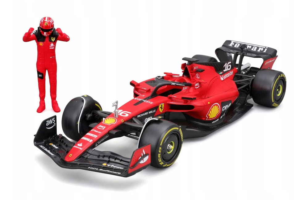 Carro Formula 1 Ferrar SF-23 Leclerc  Esc 1/24 con Figura 14a+ (268092)