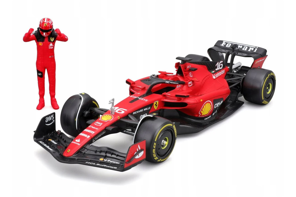 Carro Formula 1 Ferrari SF-23 Sainz #55 Esc 1/24 con Figura 14a+ (018192)