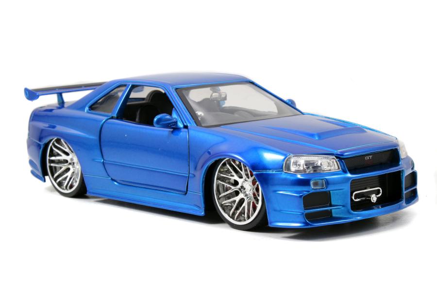 Carro Rápidos y Furiosos  Nissan Skyline GT-R R34 Esc:1:24 8a+