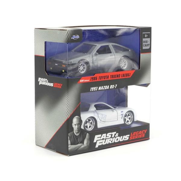 Carro Fast & Furious Set/2 Toyota Trueno & Mazda RX-7 1:32