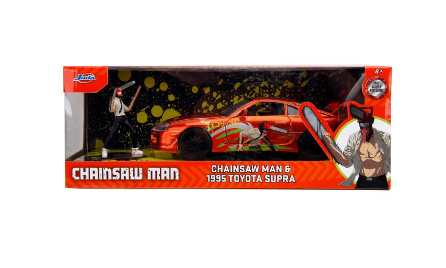 Carro Chainsaw Man 1995 Toyota Supra 1:24 C/ Figura 8a+