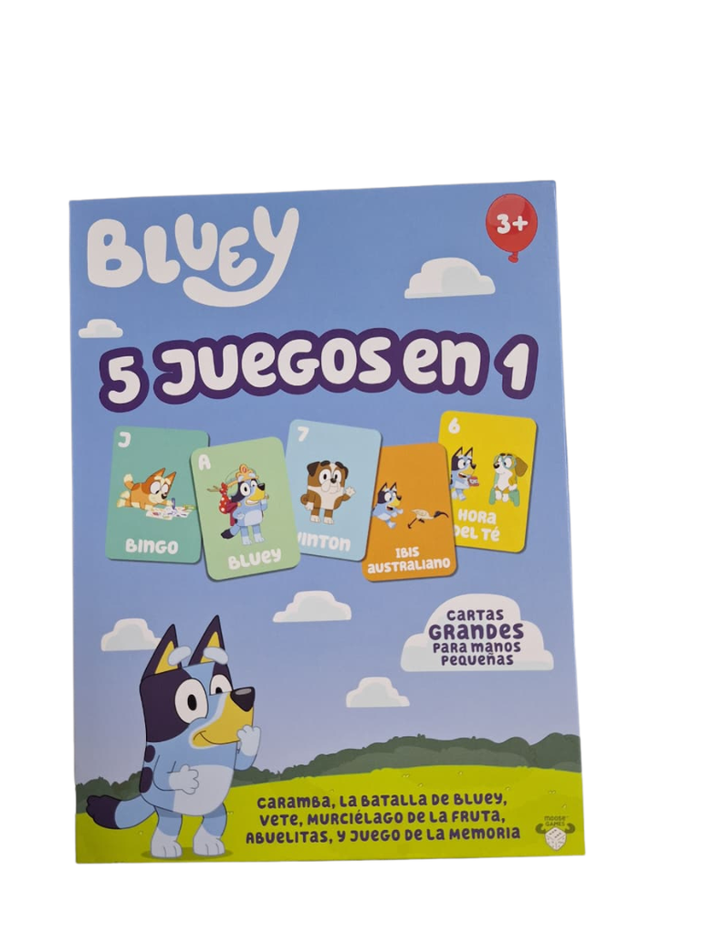 Juego de Mesa 5en1 Cartas Grandes de Bluey 3a+