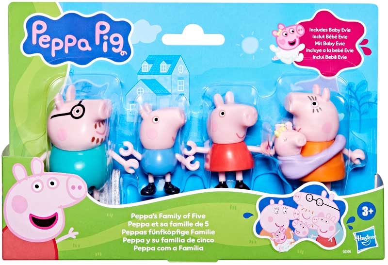Figuras de Peppa Pig y su Famila Set/5 3a+