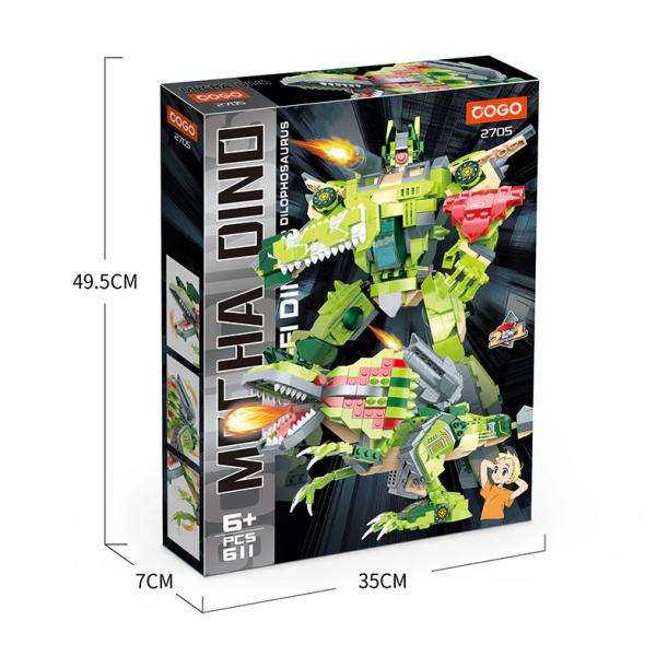 Robot Armable Dilophosaurus Mecha Dino 611pzs 6a+