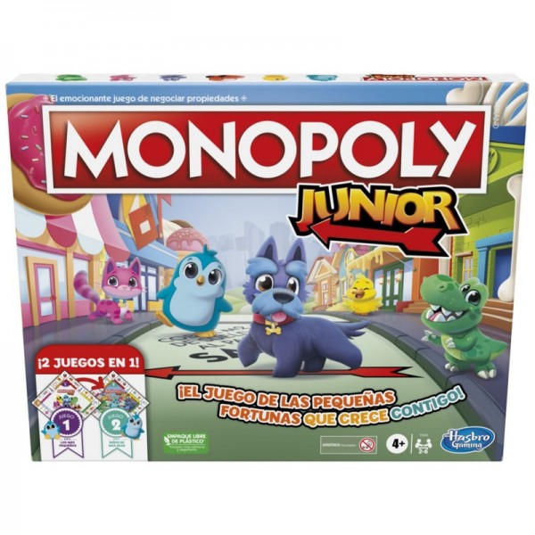 Hasbro Games - Juego de Mesa Monopoly Junior 2en1 4a+