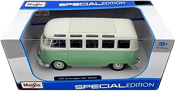 Carro Volkswagen Van "Samba" Verde Esc:1:25 3a+(072263)
