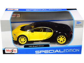 Carro Bugatti Chiron Amarillo Negro Esc:1:24 3a+ (072546)