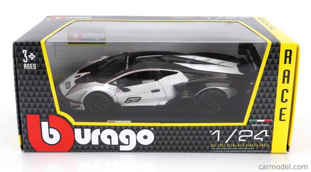 Carro Race Lamborghini Essenza SCV12 Blanco c/Negro Esc:1:24 a+(280230)