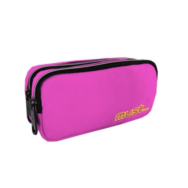 Cartuchera Must Monochrome Plus 20X6X9 cm 2 Cremalleras, Fucsia 900D Rpet
