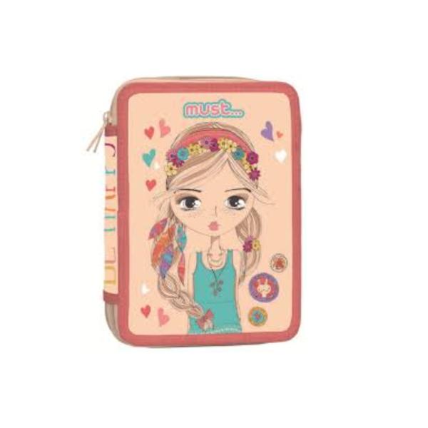 Cartuchera con Lápices Must 15X5X21 cm Sé Feliz