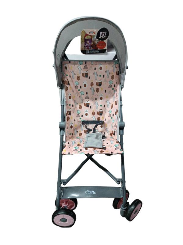 Baby Basics Coche Sombrilla Rosado con Gris de Animalitos de la Selva 6m+