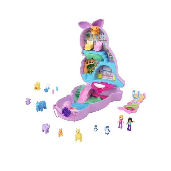 Figuras Polly Pocket Compacto Bolso de Canguro Mama y Joey 4a+