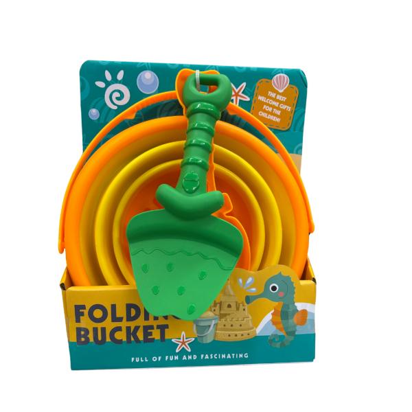 Set de Playa Balde Estirable Naranja c/2 Accesorios 3a+ (456517)